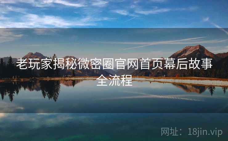 老玩家揭秘微密圈官网首页幕后故事全流程